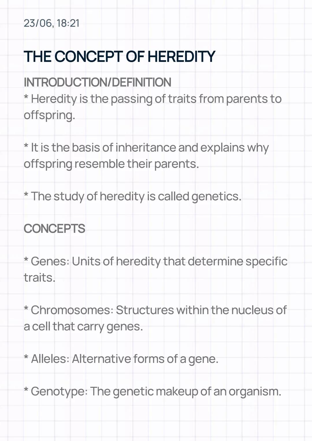 The Concept of Heredity