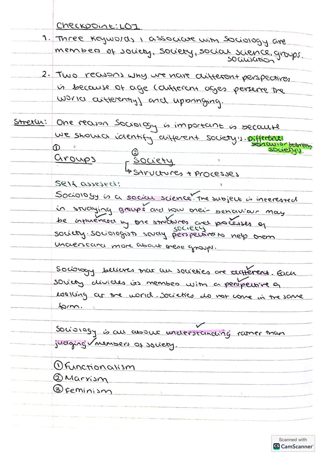 CW
Thursday 5th September 2024
Title
Handwriting
An Introduction to Sociology: Functional.
Starter:
In my opinion, people see onings from a