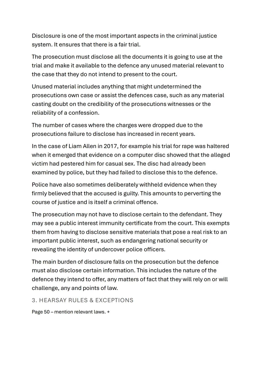 Unit 3 AC2.3
Understand rules in relation to the use of evidence in
criminal cases
20 minutes
4 marks
No link to brief
1. RELEVANCE & A