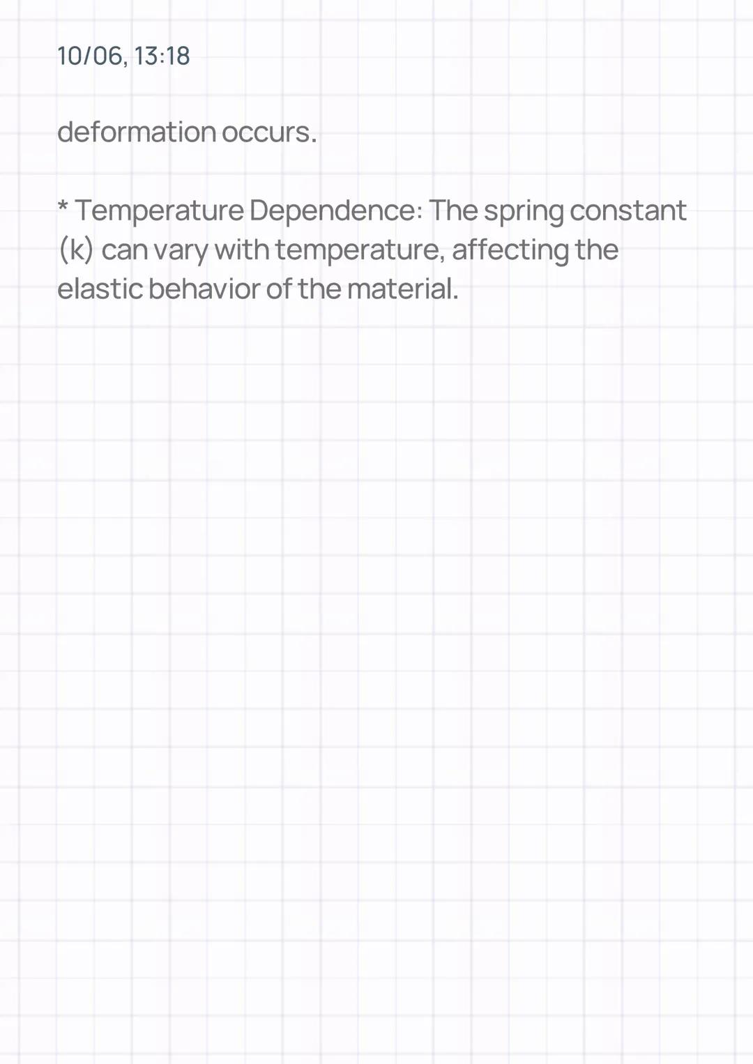 10/06, 13:18
ELASTICITY: HOOKE'S LAW
INTRODUCTION:
Hooke's Law describes the elastic behavior of
materials. It states that the force requi