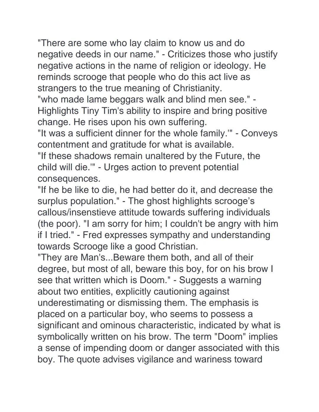 A Christmas carols
Stave 3 key quotes
"The happiness he gives is quite as great." This quote
emphasizes the immeasurable happiness that can