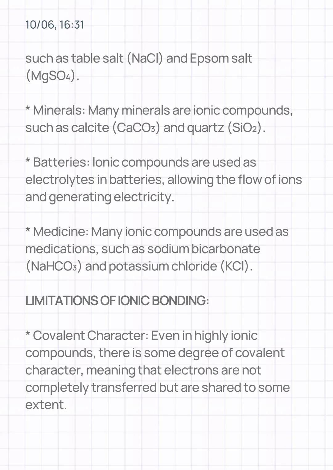 10/06, 16:31
# IONIC BONDING
lonic bonding is a type of chemical bond formed
through the electrostatic attraction between
oppositely charg
