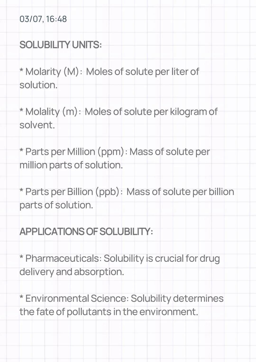 03/07, 16:48
# SOLUBILITY
## WHAT IS SOLUBILITY?
Solubility refers to the maximum amount of a
substance (solute) that can dissolve in a g