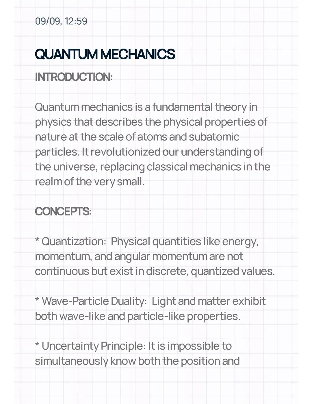 Quantum Mechanics
