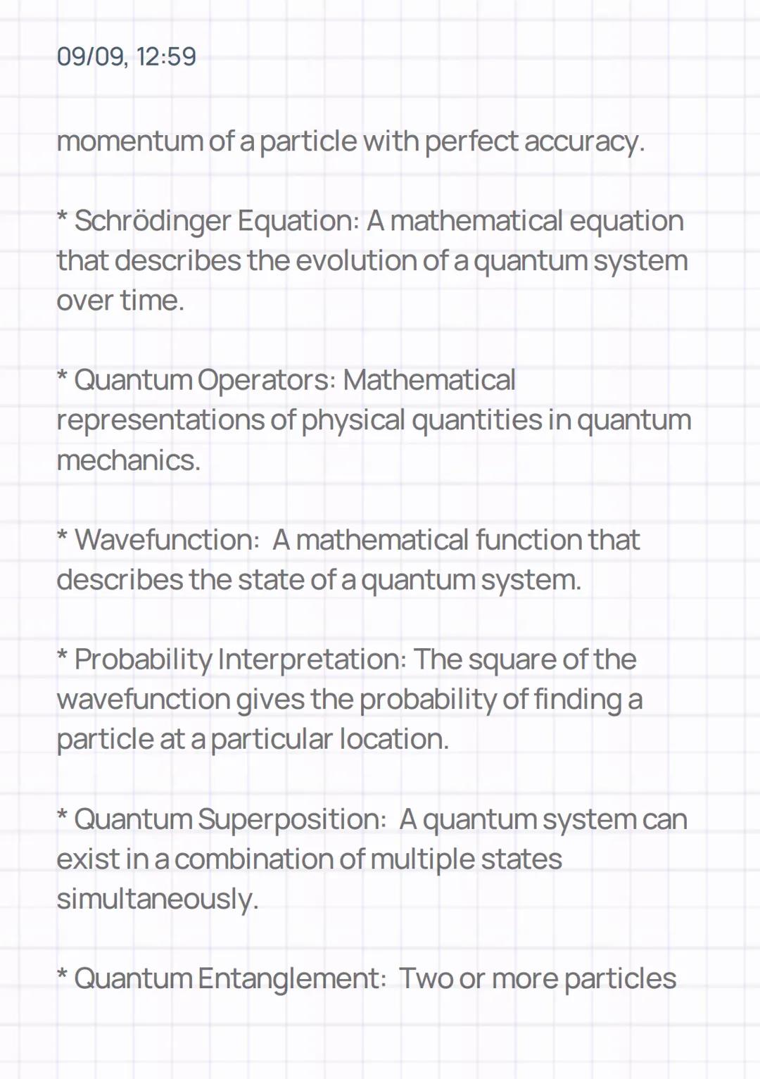 09/09, 12:59
QUANTUM MECHANICS
INTRODUCTION:
Quantum mechanics is a fundamental theory in
physics that describes the physical properties of