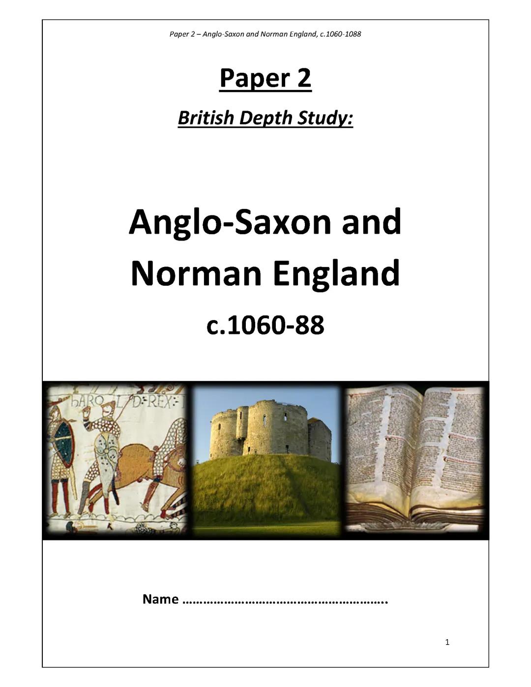 Anglo-saxon and Norman England