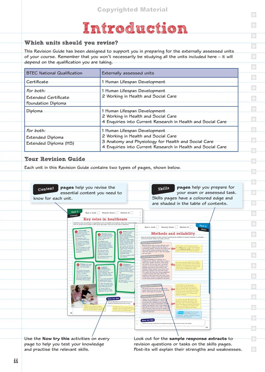 SECOND
EDITION
Copyrighted Material
endorsed for
BTEC
REVISE BTEC NATIONAL
Health and
Social Care
REVISION
GUIDE
Includes
FREE
online
editio