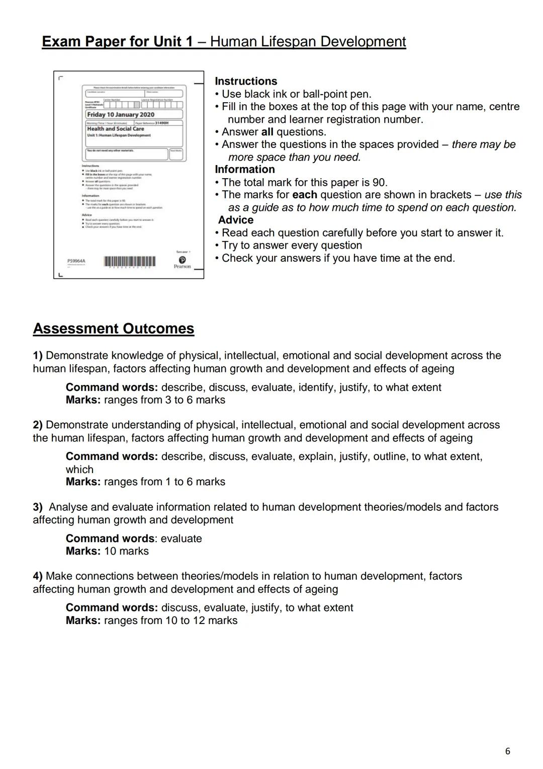 1 6
Health & Social Care
Revision Guidance
Units 1 & 2
Tudor
Grange
ACADEMY
WORCESTER
0 CONTENTS PAGE
Course details
Exam dates
Textbooks an