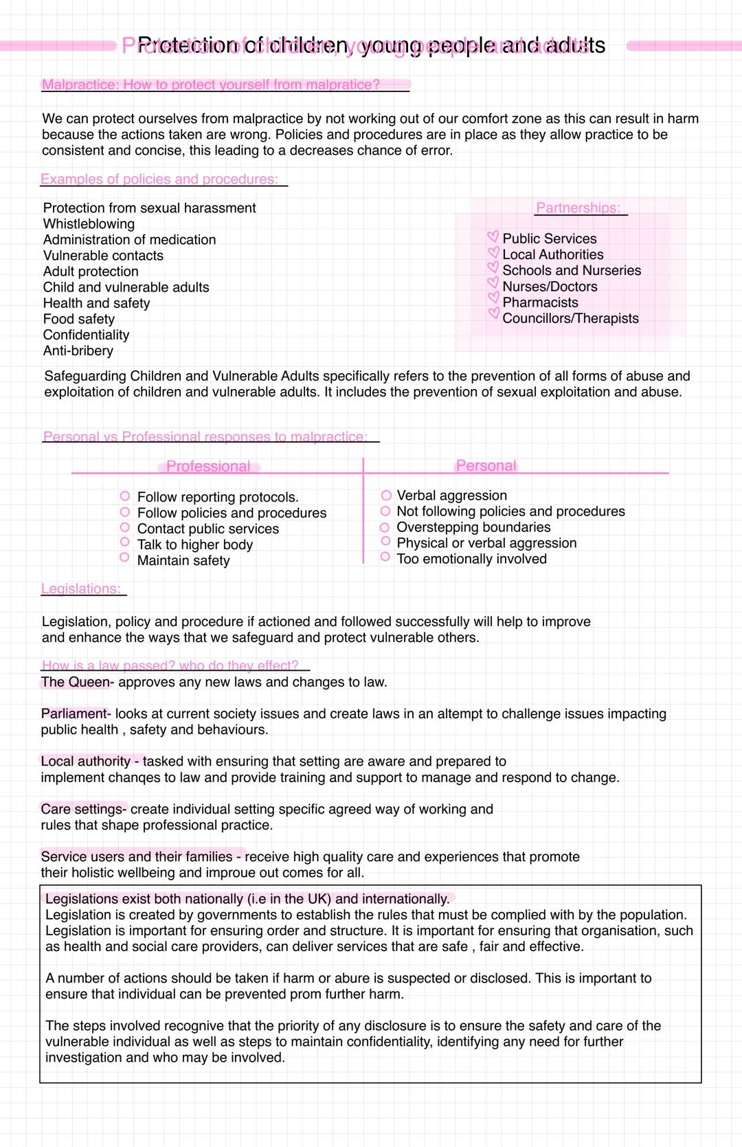 PProtection of childreny young people and adults
Malpractice: How to protect yourself from malpratice?
We can protect ourselves from malprac