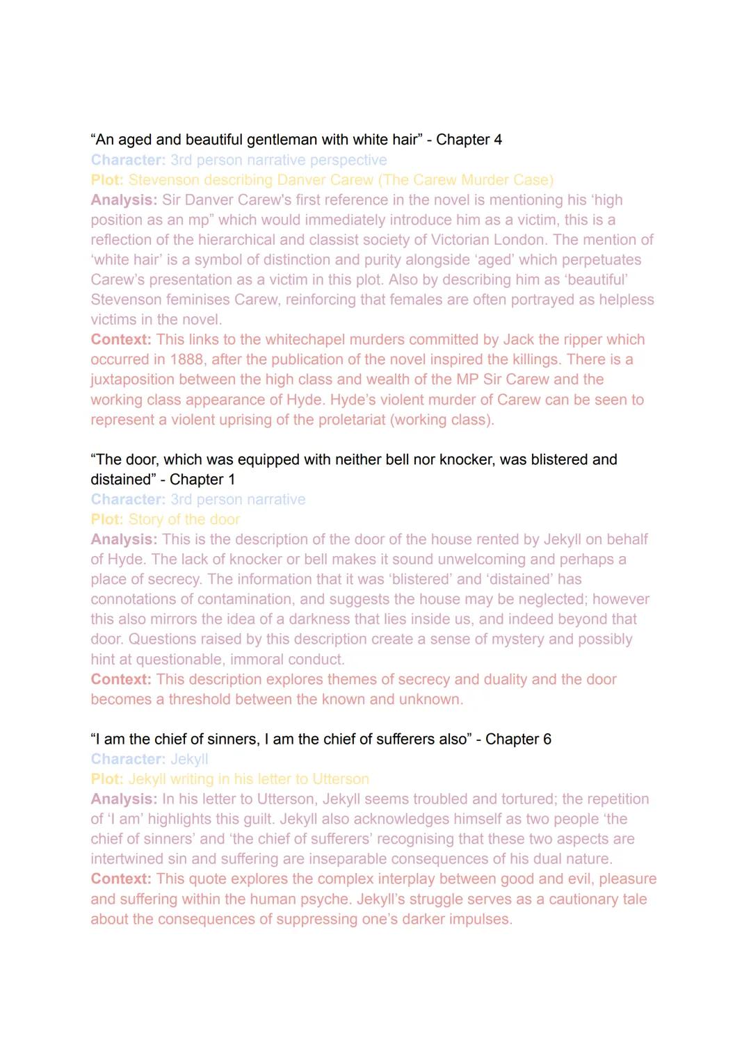 Jekyll and Hyde quote analysis
"Such unscientific balderdash" - Chapter 2
Character: Dr Lanyon
Plot: Talking about Dr.Jekyll's experiments
A