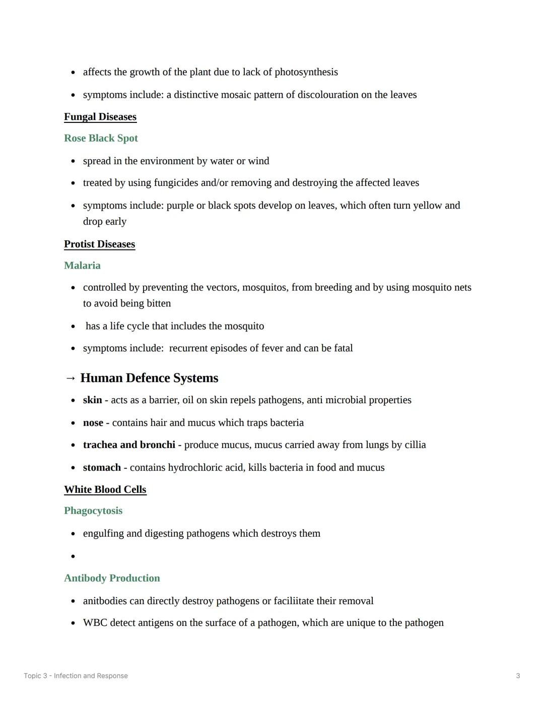 # Topic 3 - Infection and Response
KEY TERMS
* communicable disease - a disease that can be shared amongst other people or organisms
*