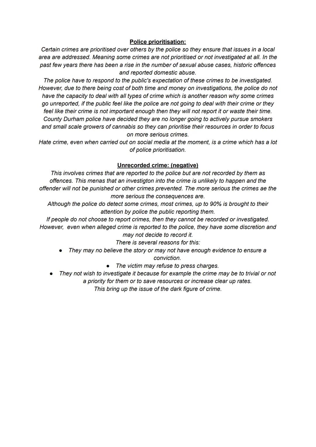 1.3: explain the consequences of unreported crime:
Ripple effect: (negative)
This describes how the impact of one crime can spread beyond ju