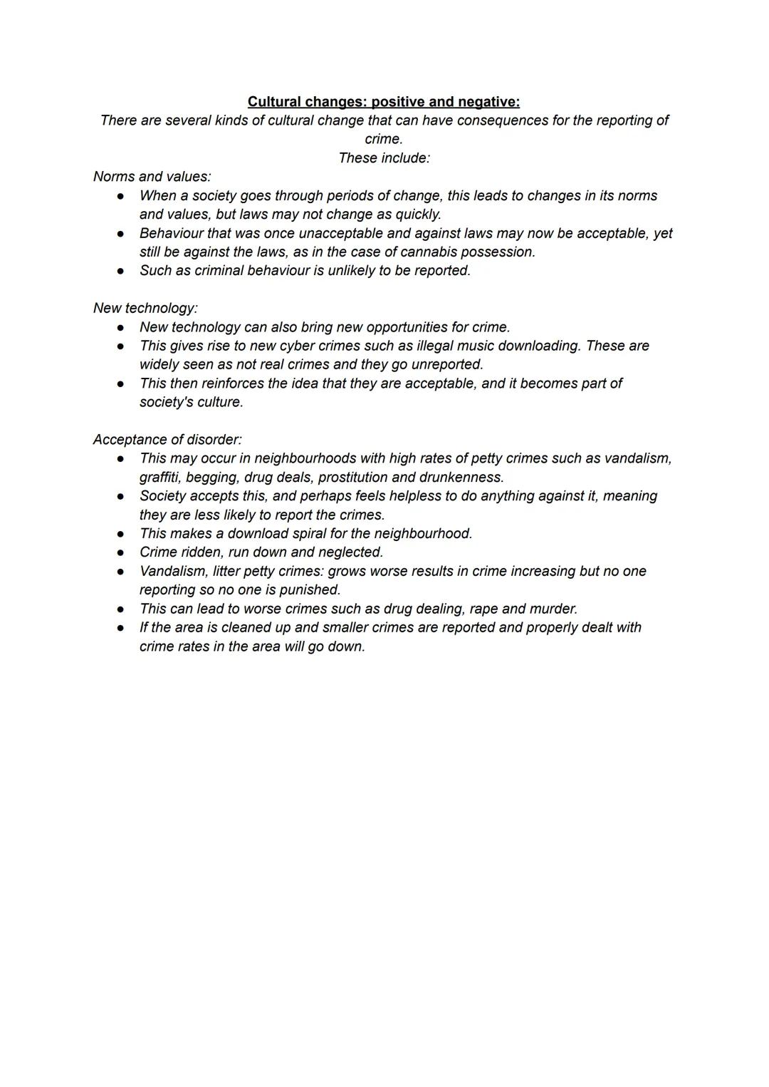 1.3: explain the consequences of unreported crime:
Ripple effect: (negative)
This describes how the impact of one crime can spread beyond ju