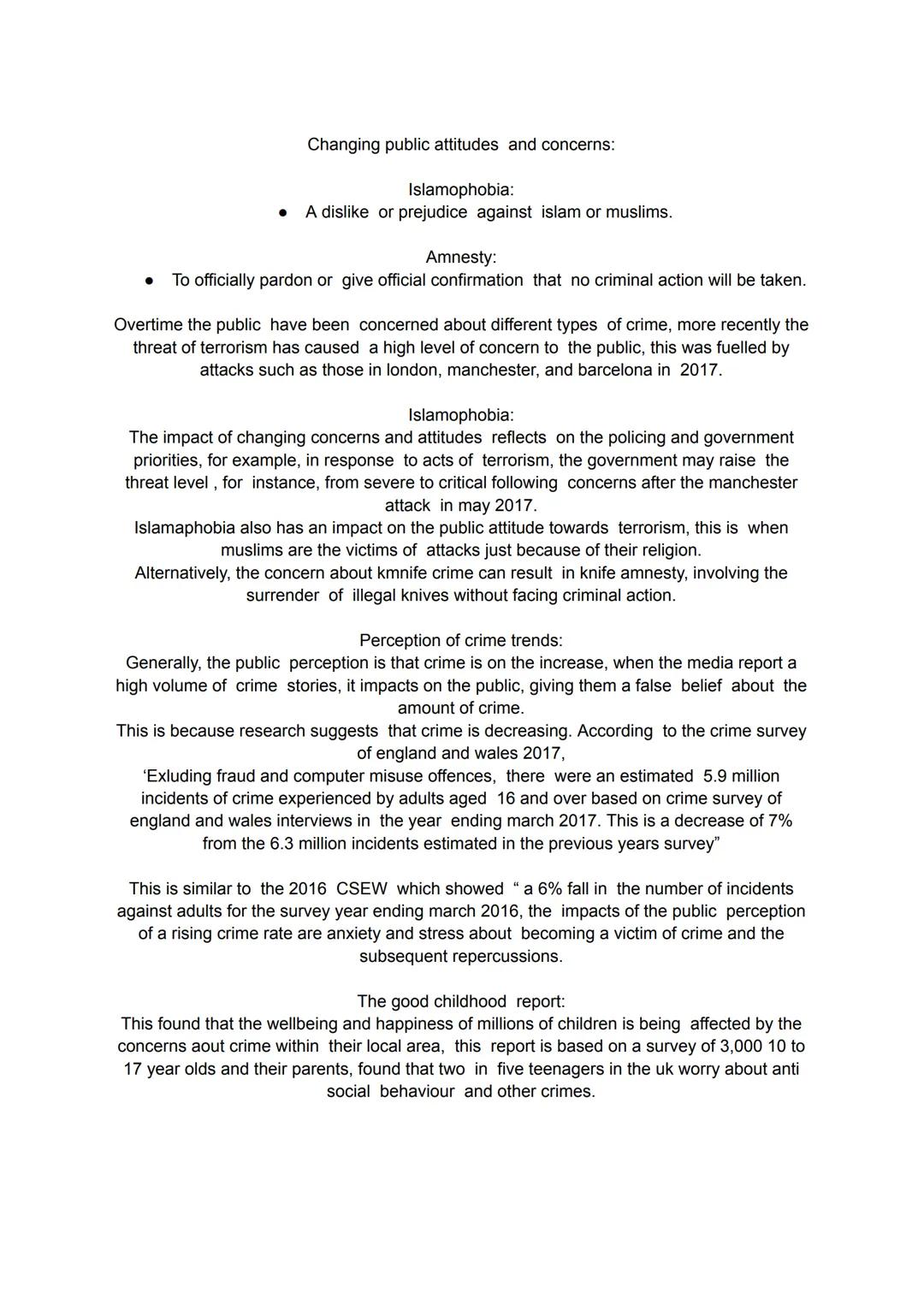 Ac 1.5
Explain the impact of the media representations of the public perception of crime
Moral panic:
• The medias representations of crime