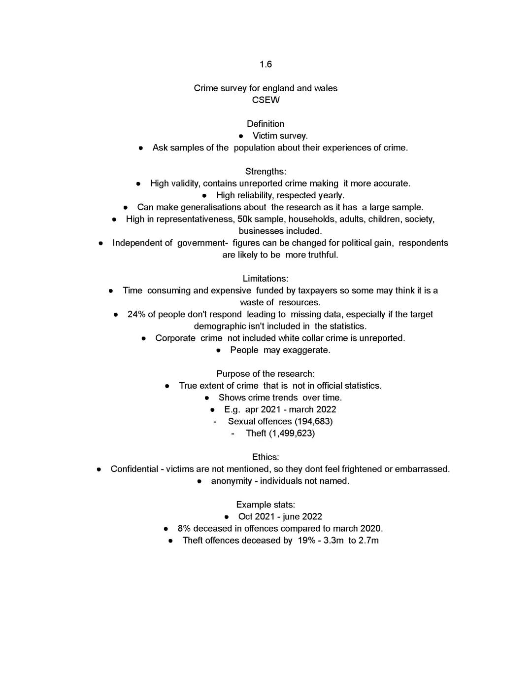 Understanding Criminology Unit 1 AC1.6: Key Concepts