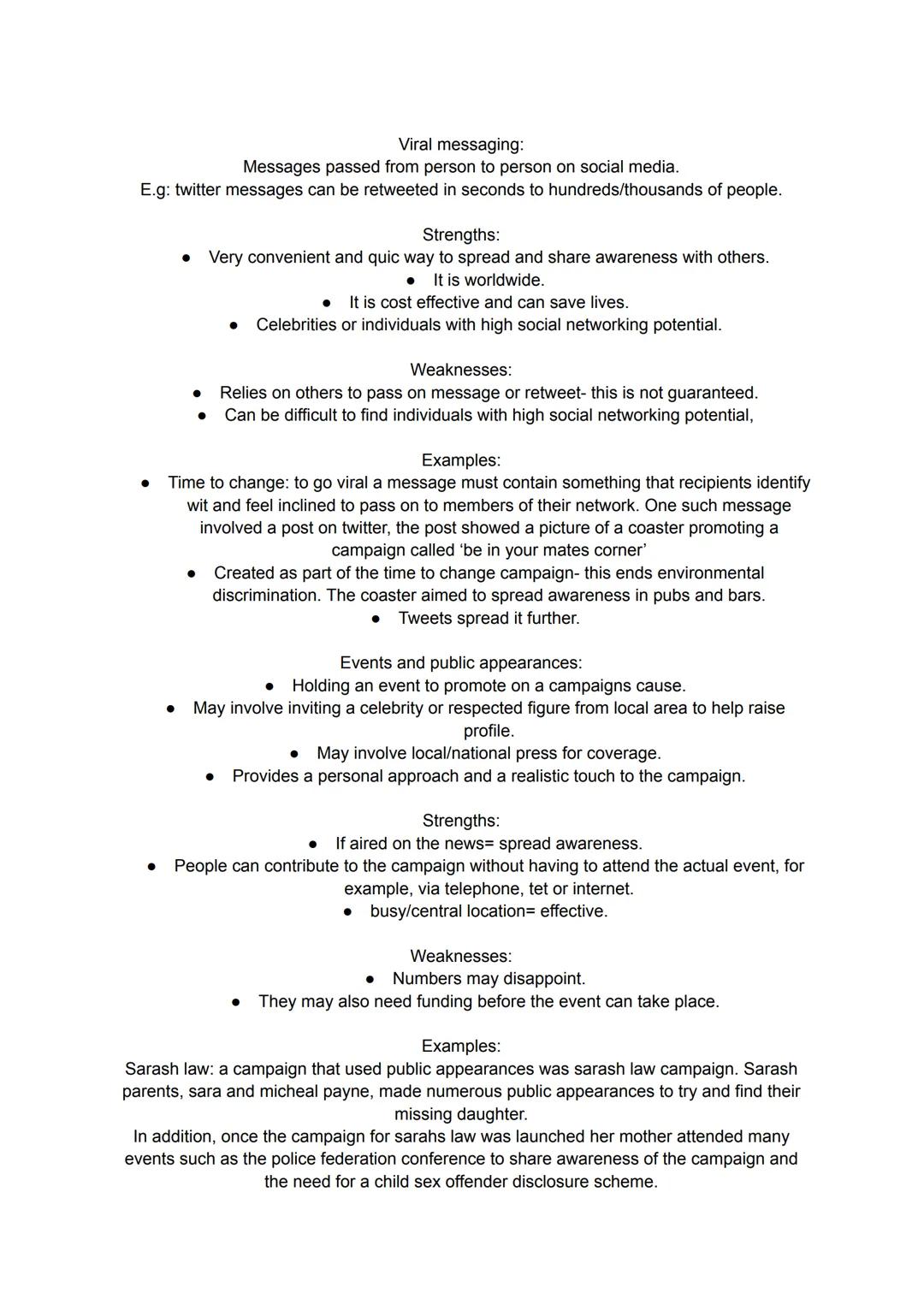 AC 2.2:
Evaluate the effectiveness of media used in campaigns:
Blogs:
* Regularly updated website or webpage.
* Typically run by an ind