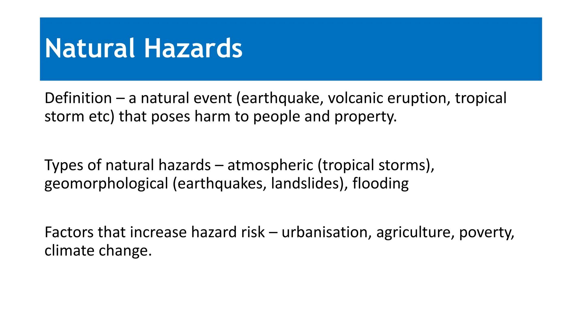 One Last Time...
GCSE Geography
Paper 1
NOW
Is
Your Time
Section A:
Tectonic Hazards
Weather Hazards
Climate Change
Section B:
Ecosystems
Tr