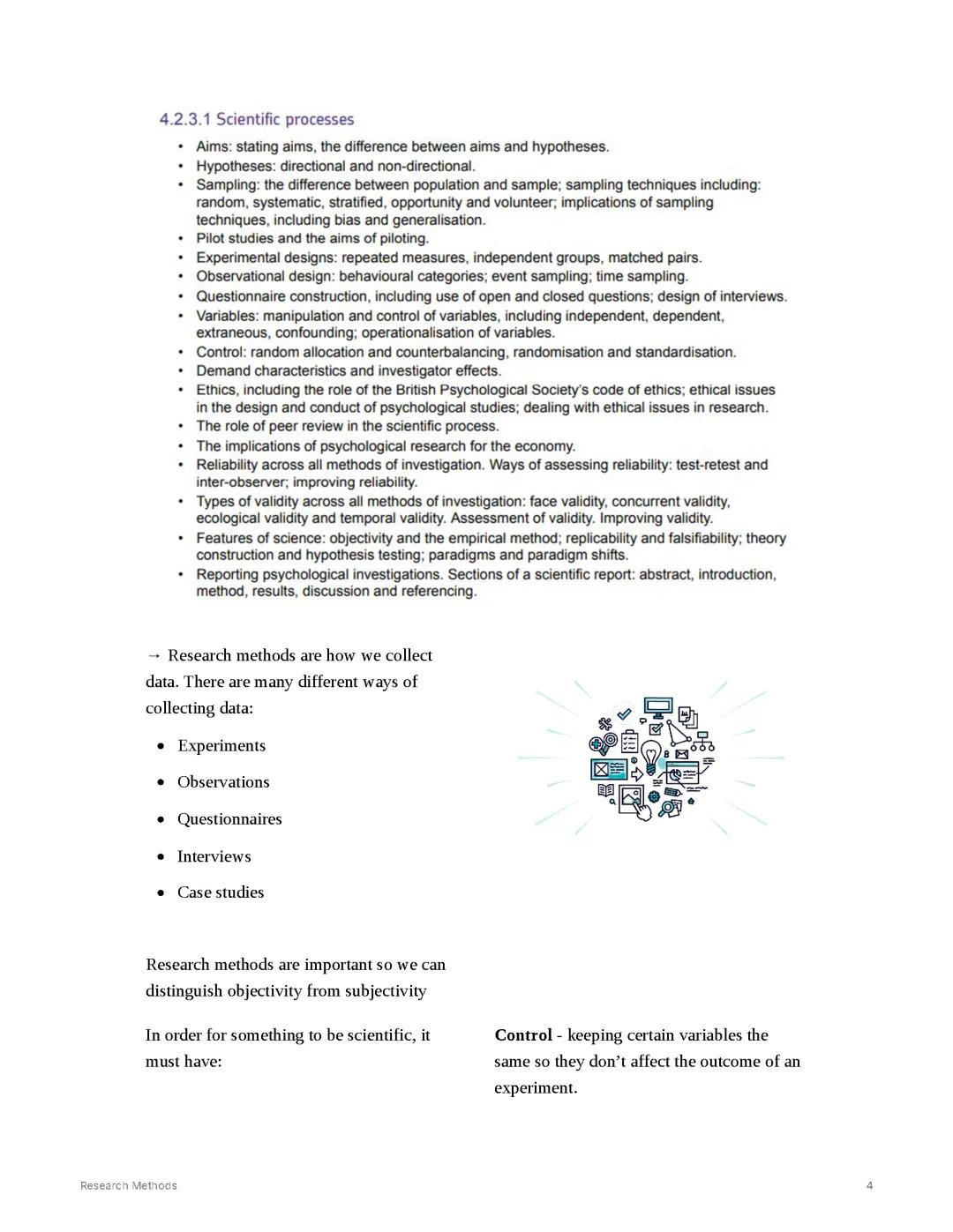 Research Methods - A Level Psychology AQA (Entire Topic Notes)