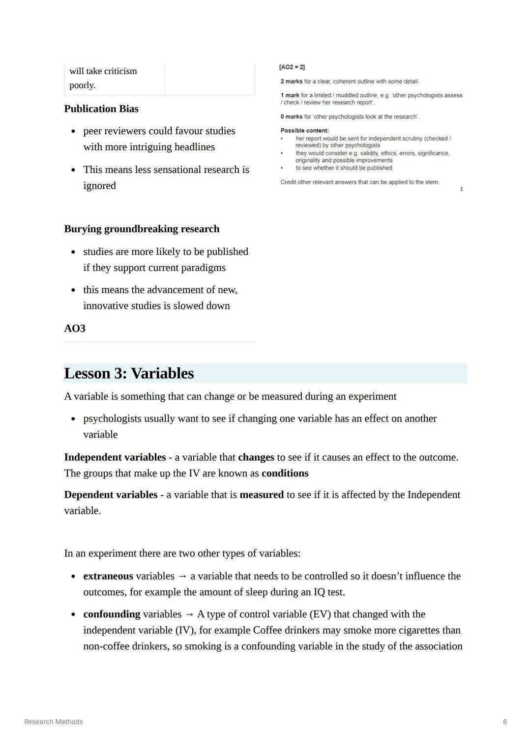 4.2.3.1 Scientific processes
โข Aims: stating aims, the difference between aims and hypotheses.
โข
.
โข
Hypotheses: directional and non-directi