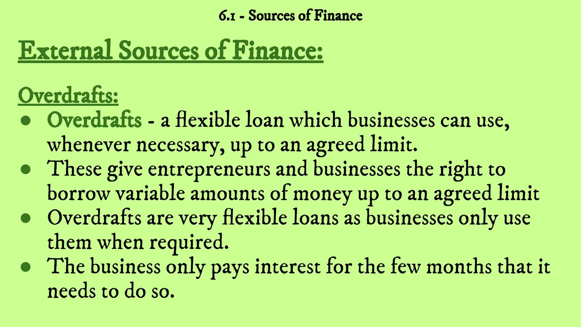 # Business Revision
## Unit 6 - Finance
### 6.1 6.2 6.3 6.4 6.I - Sources of Finance Reasons for raising finance:
New Businesses:
6.1 -