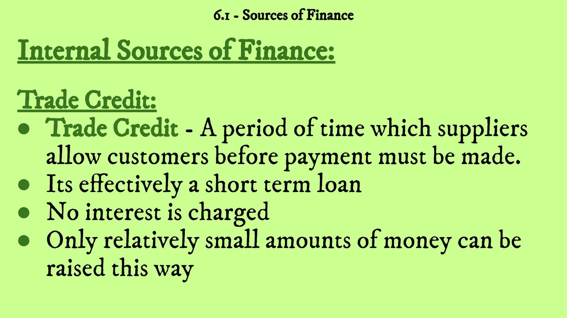 # Business Revision
## Unit 6 - Finance
### 6.1 6.2 6.3 6.4 6.I - Sources of Finance Reasons for raising finance:
New Businesses:
6.1 -