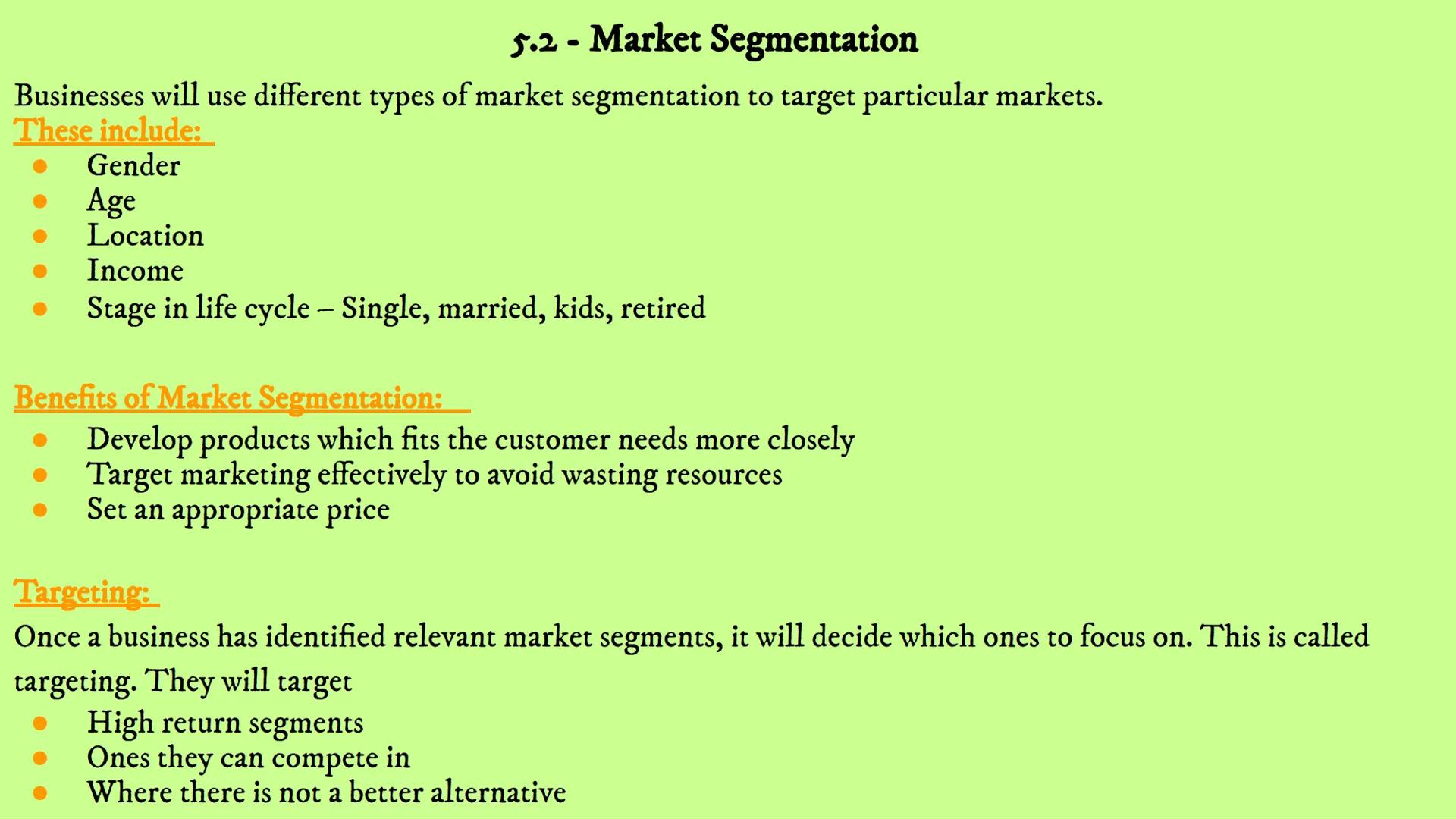 # Business Revision
# Unit 5 - Marketing
## 5.1 5.2 5.3 5.4 5.5 5.6 # 5.1 - What is Marketing? 5.1 - What is Marketing?
• Marketing – The