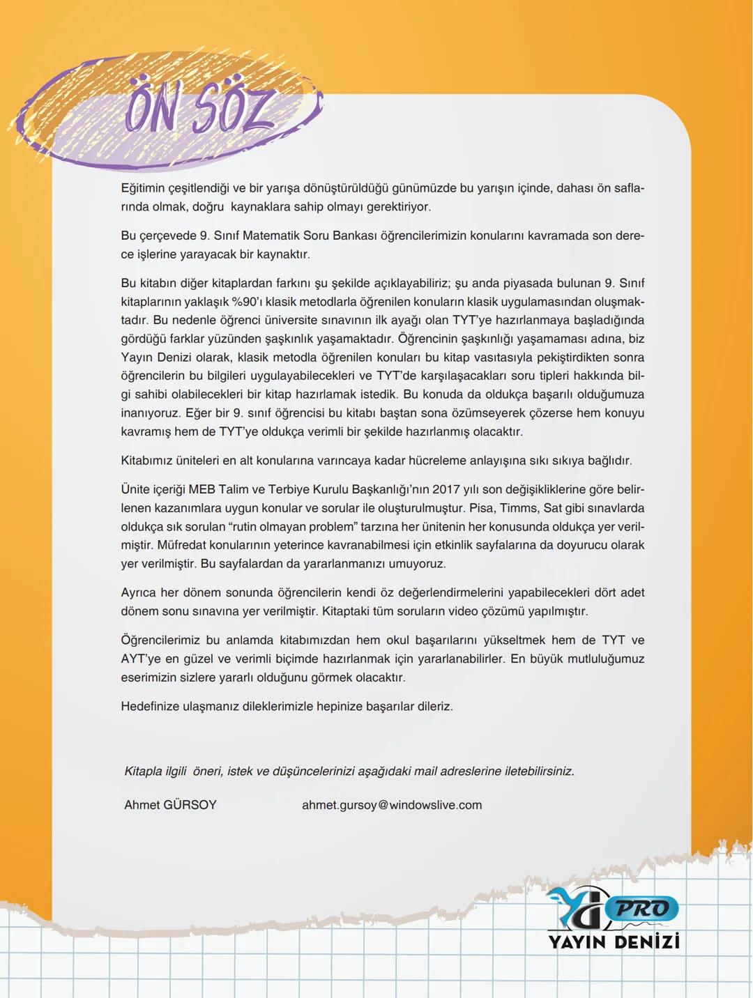 9. SINIF
MATEMATİK
Lise
destek
www.lisedestek.com
Kullanım Kılavuzu için
Karekodu Okut
YAYINEVİNE AİT KİTAPLAR
ÖRNEK PDF'LER
AKILLI TAHT