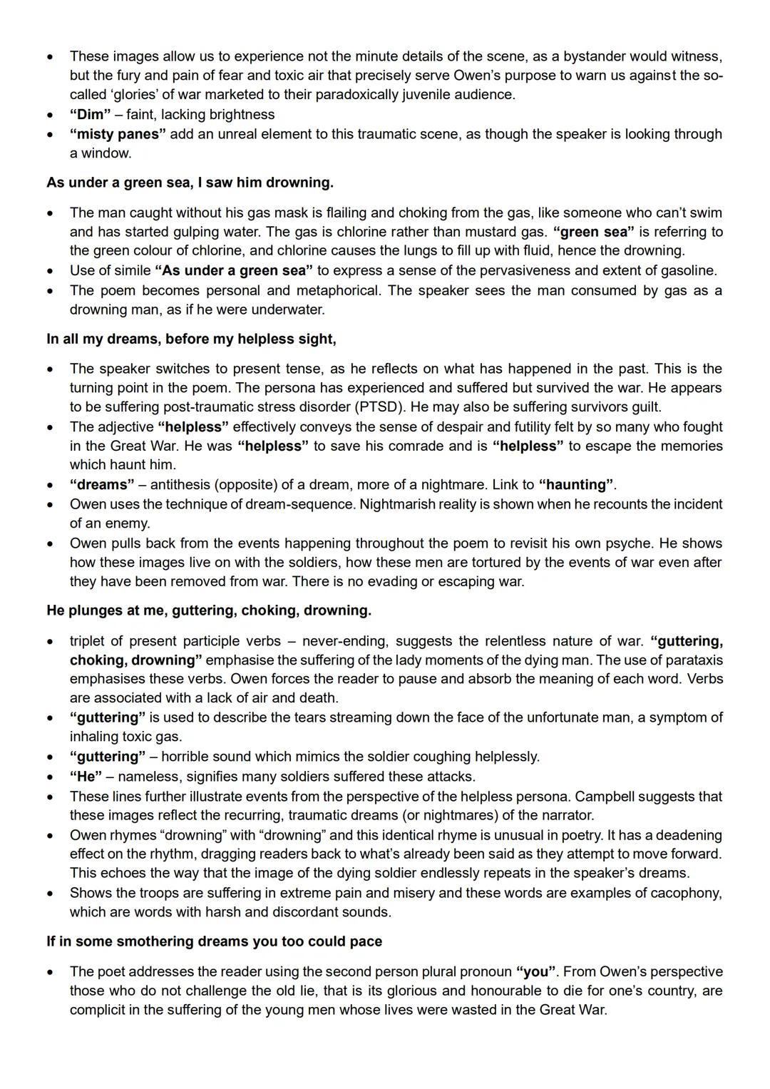 Dulce et Decorum est
Context
•
•
•
•
•
•
⋅
•
•
•
Owen was nervously exhausted from his experiences in France. For over two days he had been