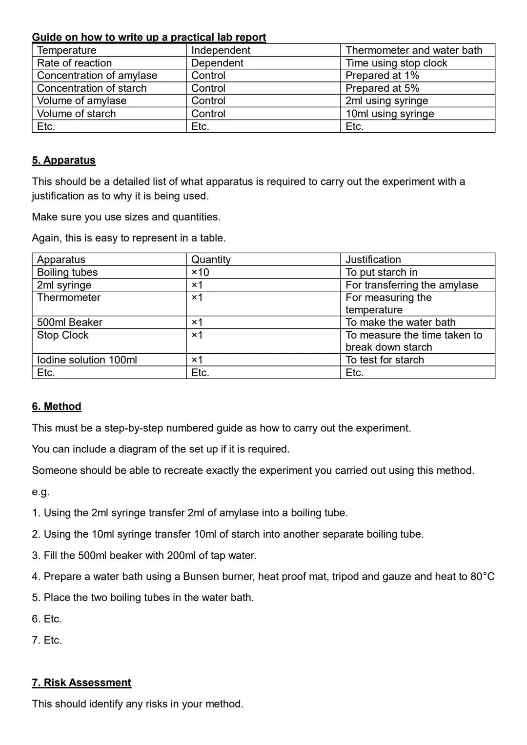 # Guide on how to write up a practical lab report
10 sections of a good write-up
1. Title
2. Background information
3. Hypothesis
4. Varia