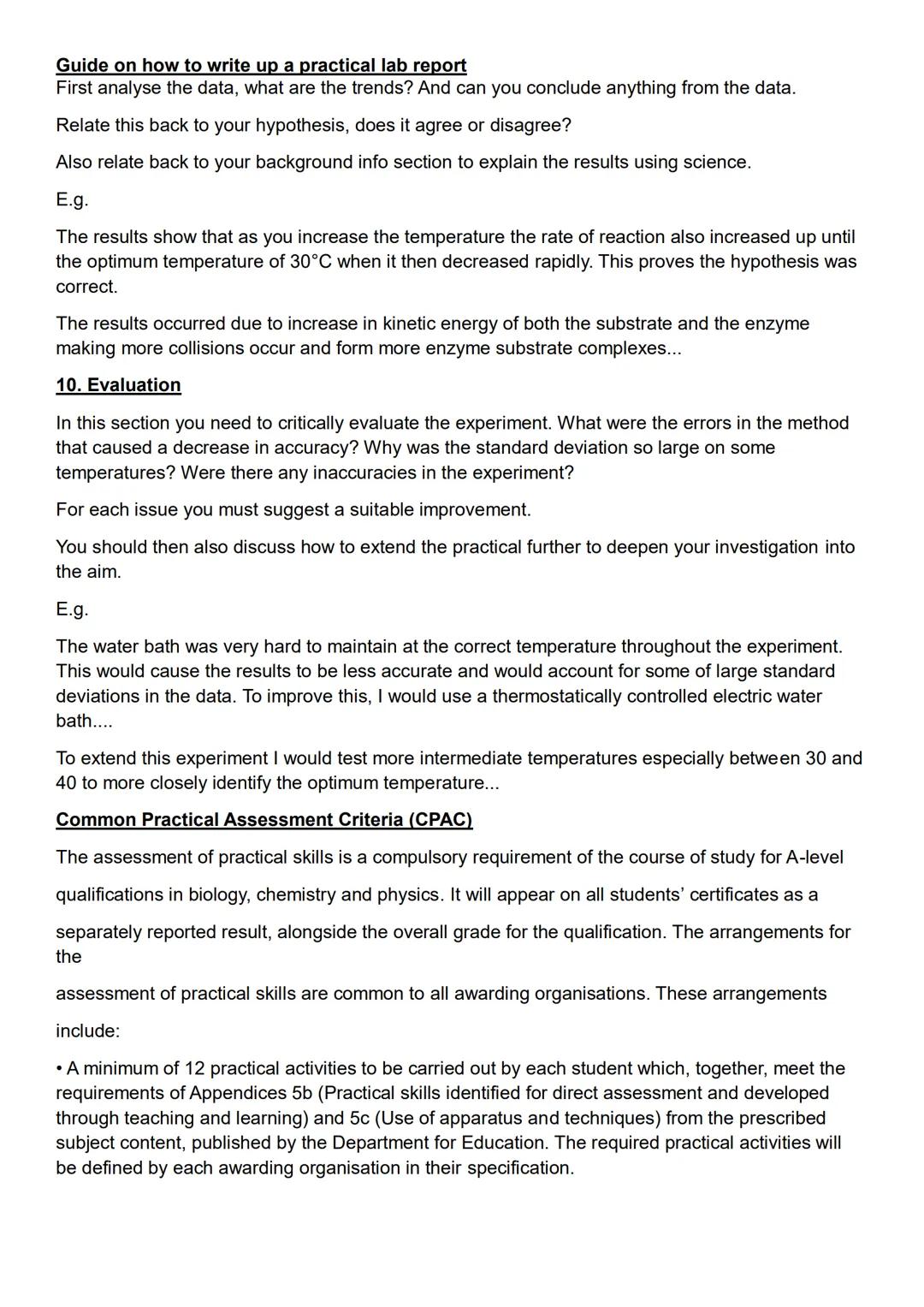 # Guide on how to write up a practical lab report
10 sections of a good write-up
1. Title
2. Background information
3. Hypothesis
4. Varia