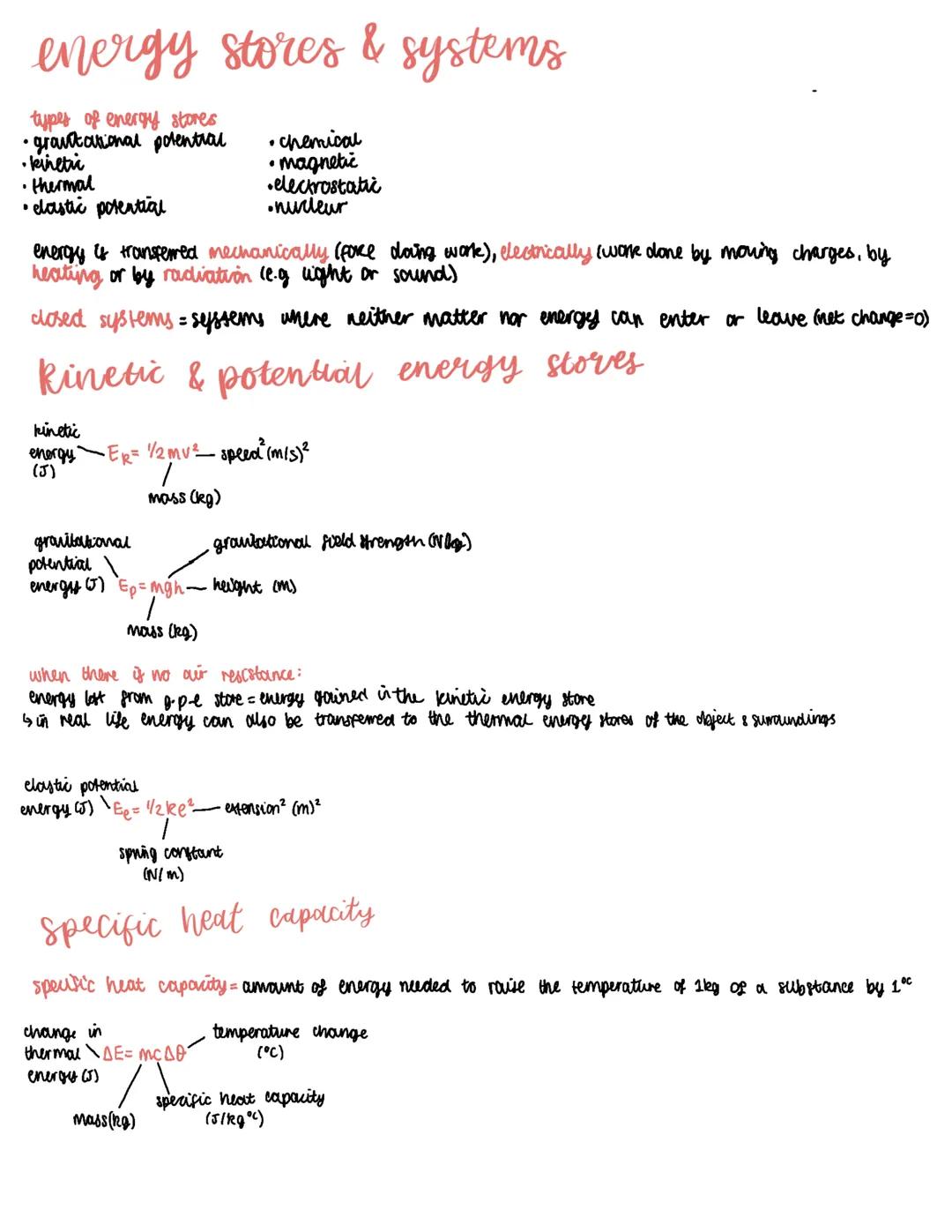 P1 Energy Study Guide: Comprehensive Revision Notes