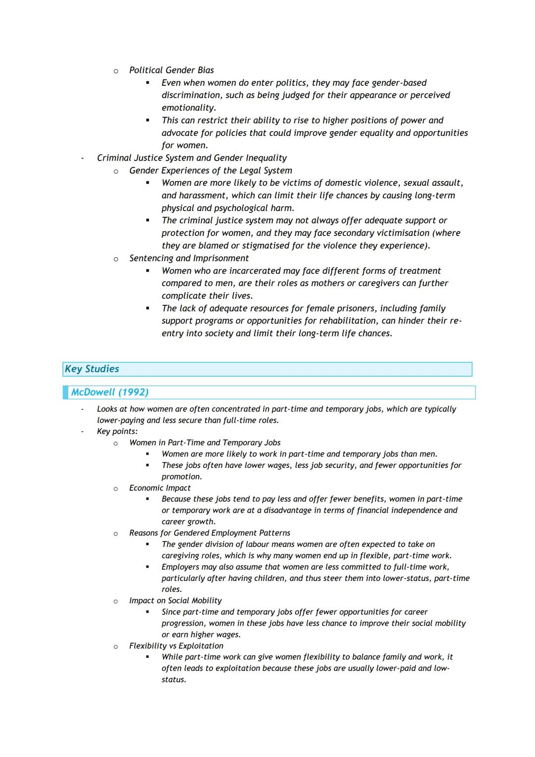 # Gender
Patterns and Trends in Relation to Work and Employment
- Gender Segregation in the Workplace
- Horizontal Segregation
- This