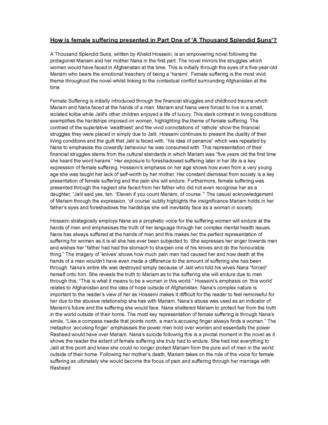 ATSS: Female Suffering