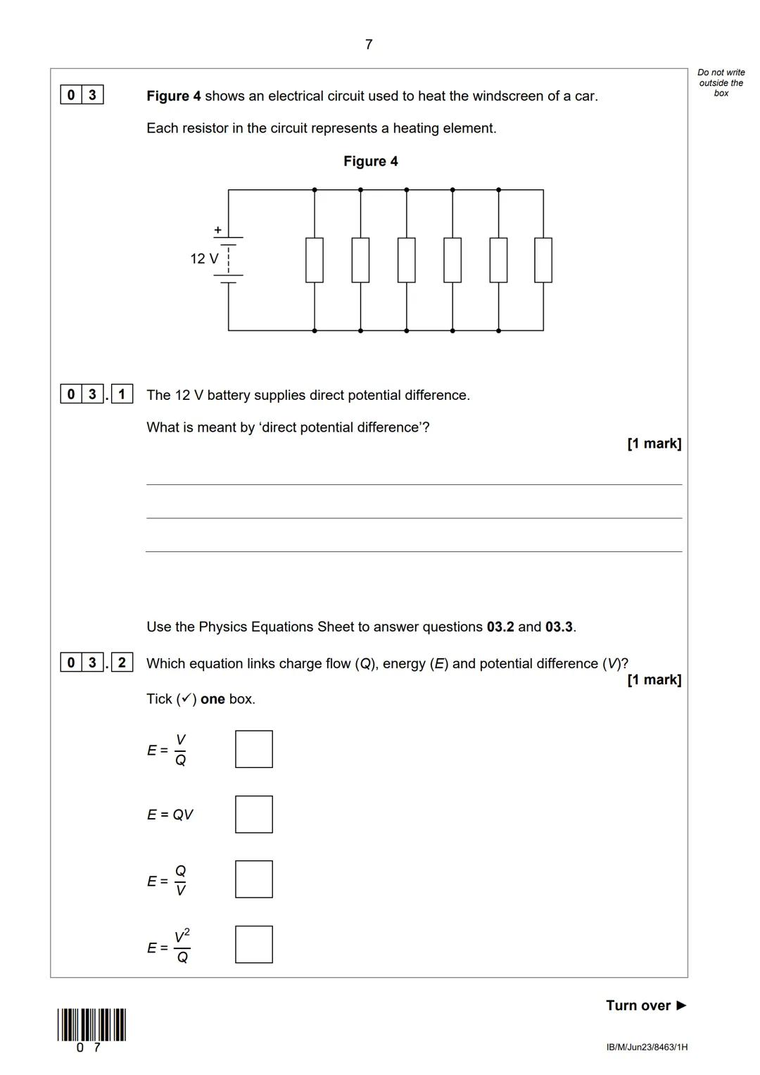 AQA
Please write clearly in block capitals.
Centre number
Surname
Forename(s)
Candidate signature
GCSE
PHYSICS
I declare this is my own work