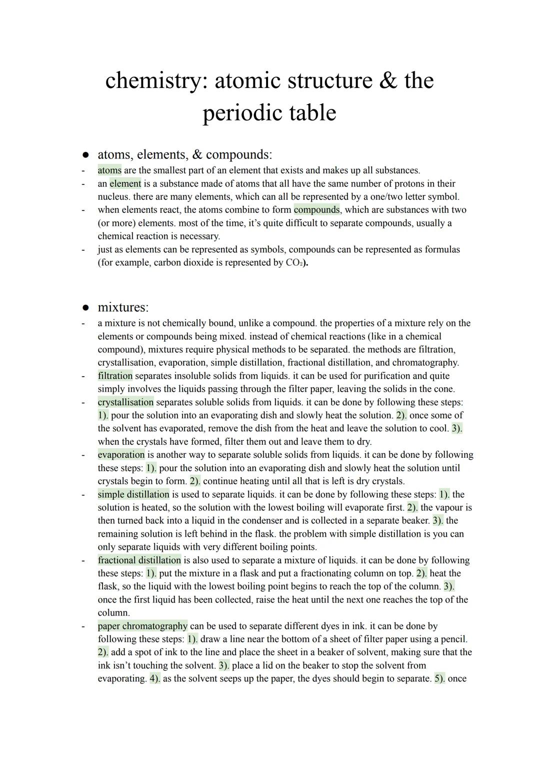 gcse | chemistry: atomic structure & the periodic table