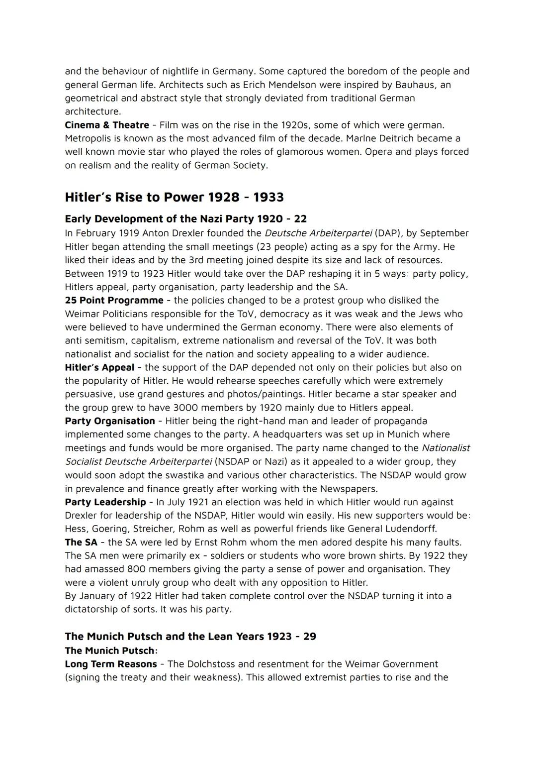 GCSE History Weimar and Nazi Germany
Weimar Nazi
The Weimar Republic 1918 - 1929
The Origins of the Republic 1918 - 19
The Legacy of the Fir