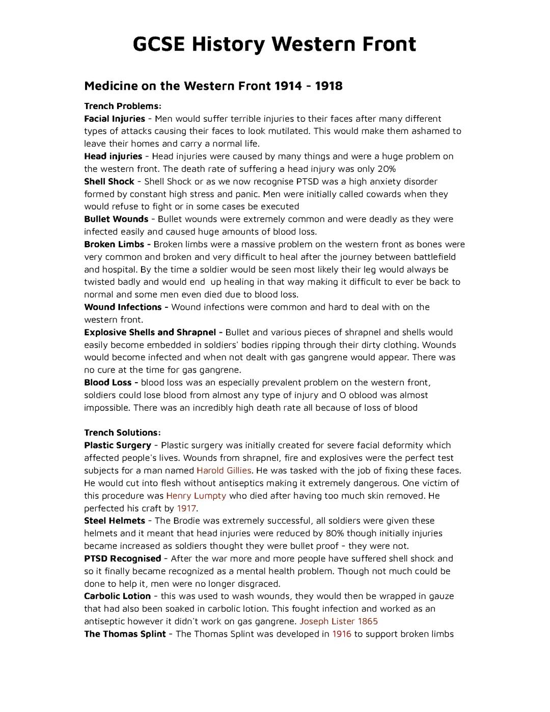 GCSE Edexcel Western Front