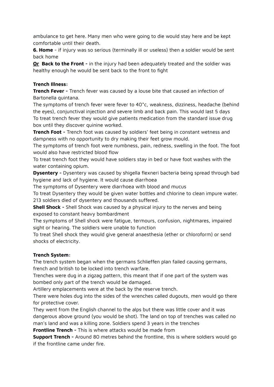 GCSE History Western Front
Medicine on the Western Front 1914-1918
Trench Problems:
Facial Injuries - Men would suffer terrible injuries to