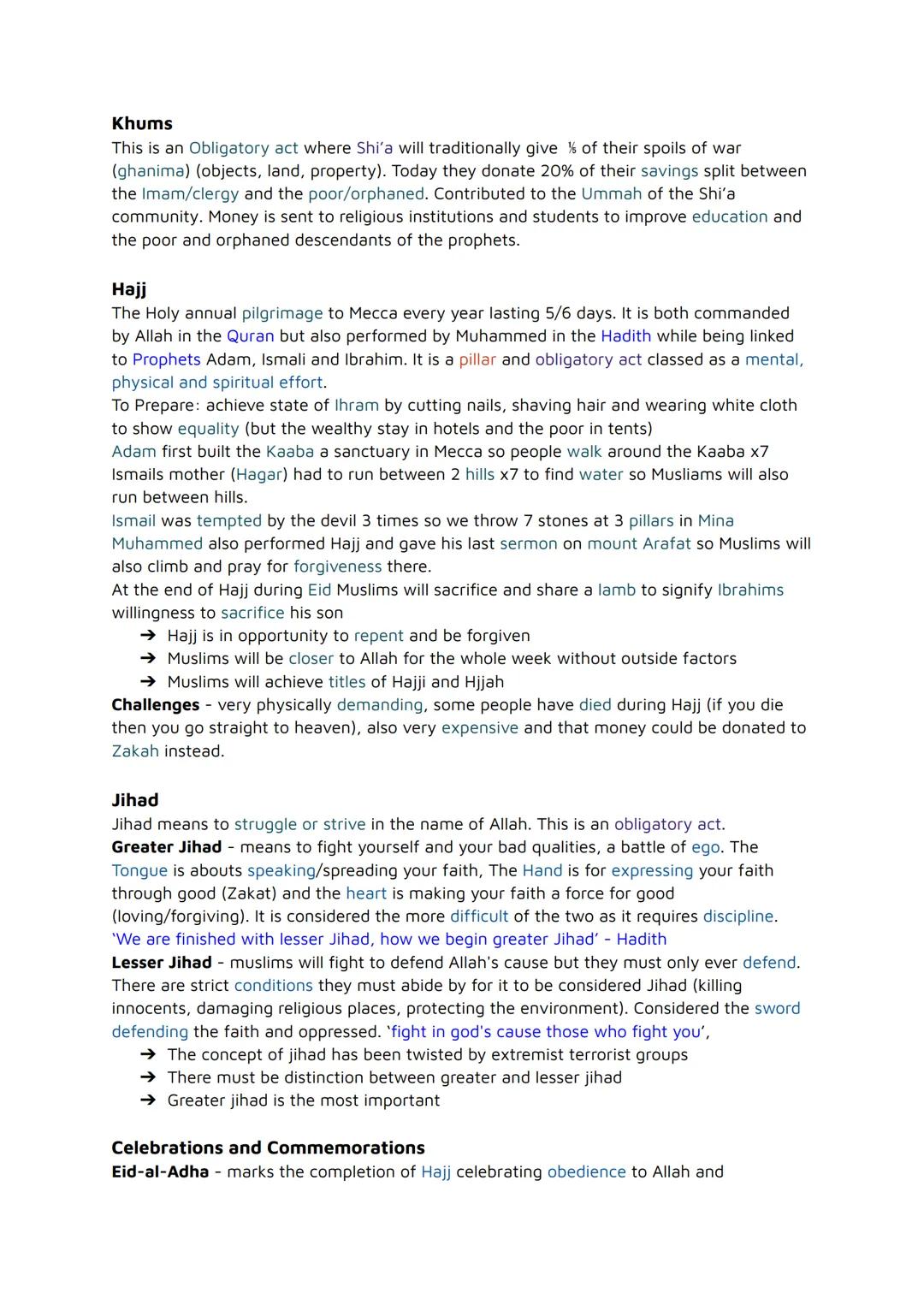 GCSE RE Islam
Beliefs Practices Sunni Shi'a
Muslim Beliefs
The 6 Beliefs
Believed by Sunni Muslims who are the majority of Islam. They belie
