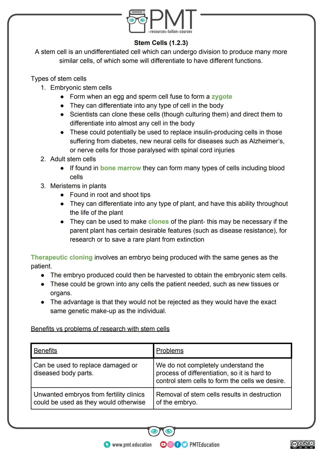 PMT
⚫resources tuition courses
AQA Biology GCSE
Topic 1: Cell Biology
Notes
Content in bold is for higher tier only.
Content is for both sep