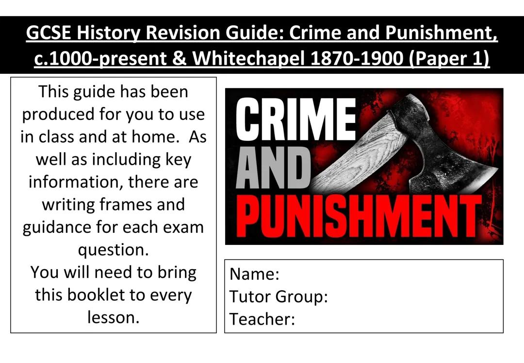Edexcel GCSE History Crime and Punishment Revision Booklet