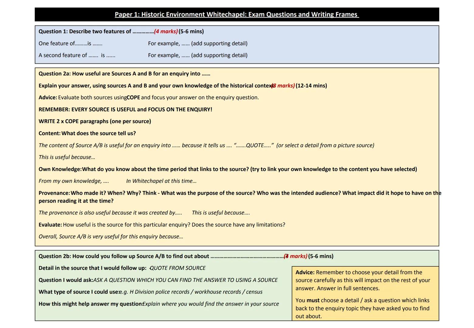# GCSE History Revision Guide: Crime and Punishment,
c.1000-present & Whitechapel 1870-1900 (Paper 1)
This guide has been
produced for you