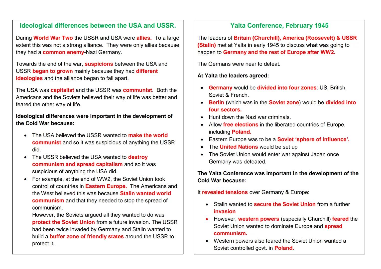 AQA GCSE History
End of Year Exam Revision
Unit 1
International Relations:
Conflict and Peace in the 20th
Century International Relations To