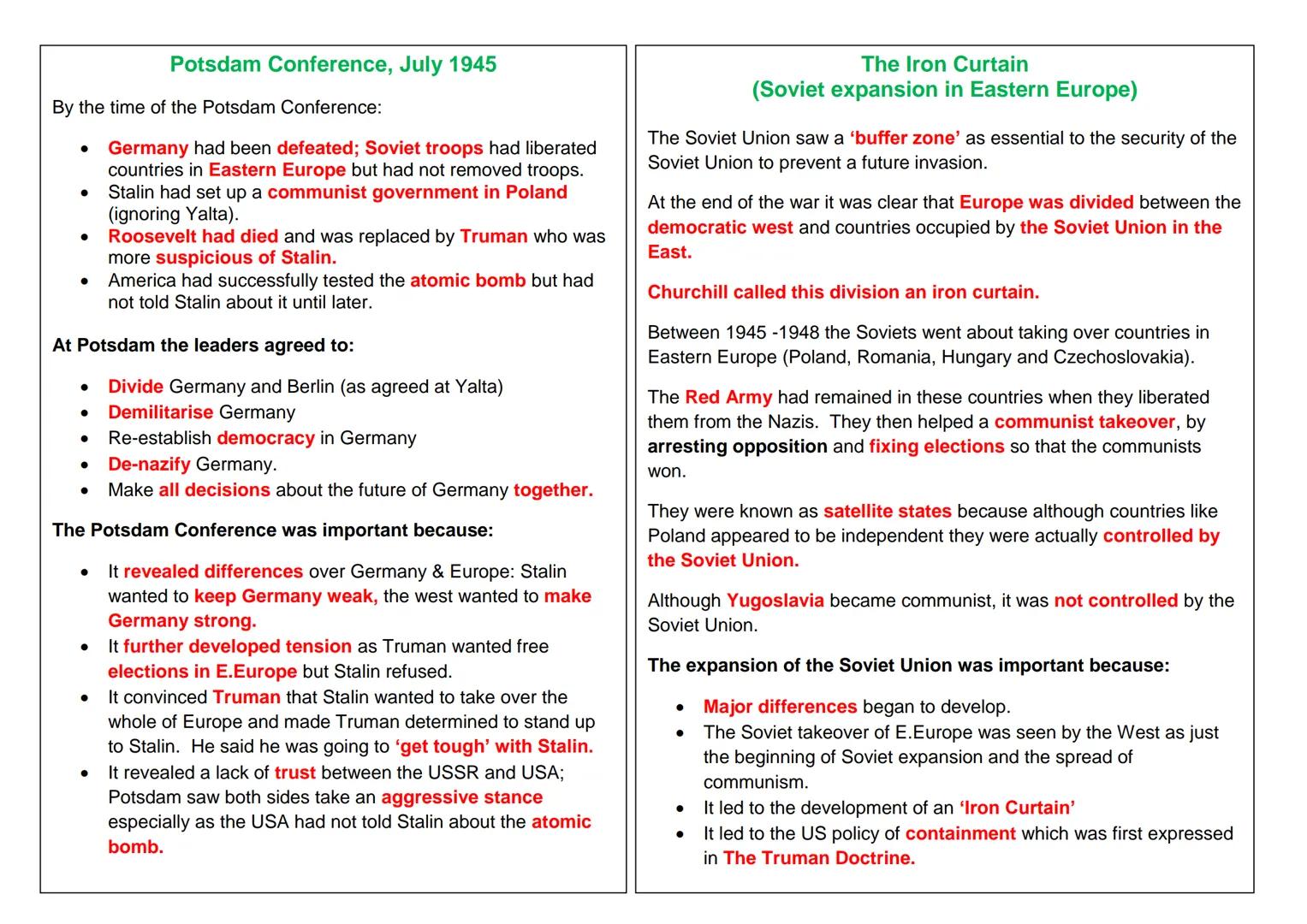 AQA GCSE History
End of Year Exam Revision
Unit 1
International Relations:
Conflict and Peace in the 20th
Century International Relations To