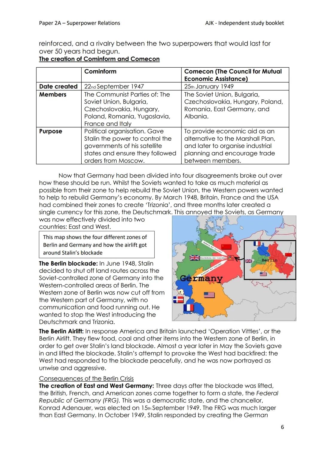 Paper 2A-Superpower Relations
AJK Independent study booklet
Year 11 GCSE History
Paper 2A-Cold War
Information booklet
Soviet Union Stalin
K