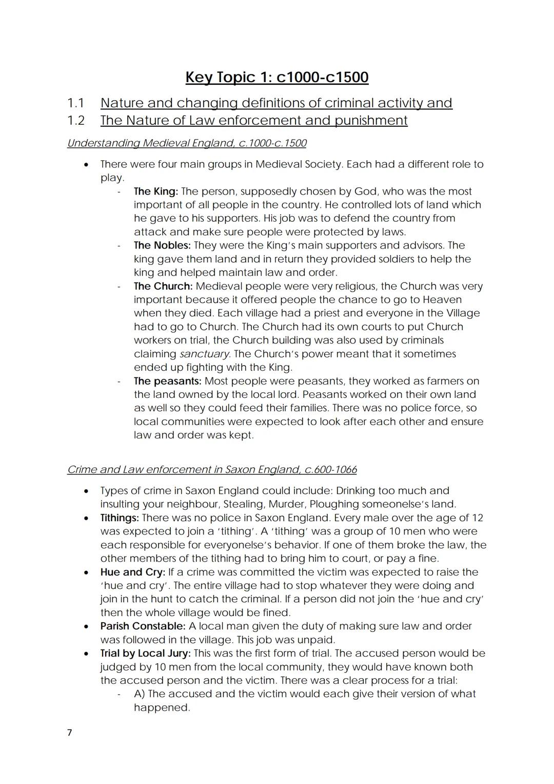 Crime and punishment in Britain,
c1000-present (Inc. Whitechapel
historic environment study)
30% of your overall mark
Paper 1
1 hour 15 mins