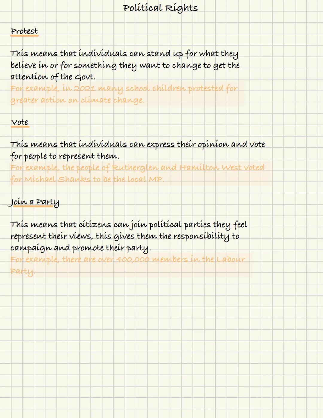 Features of a Democracy
Citizen Rule
This means that in a democracy the government
grants adult citizens the right to elect their
representa