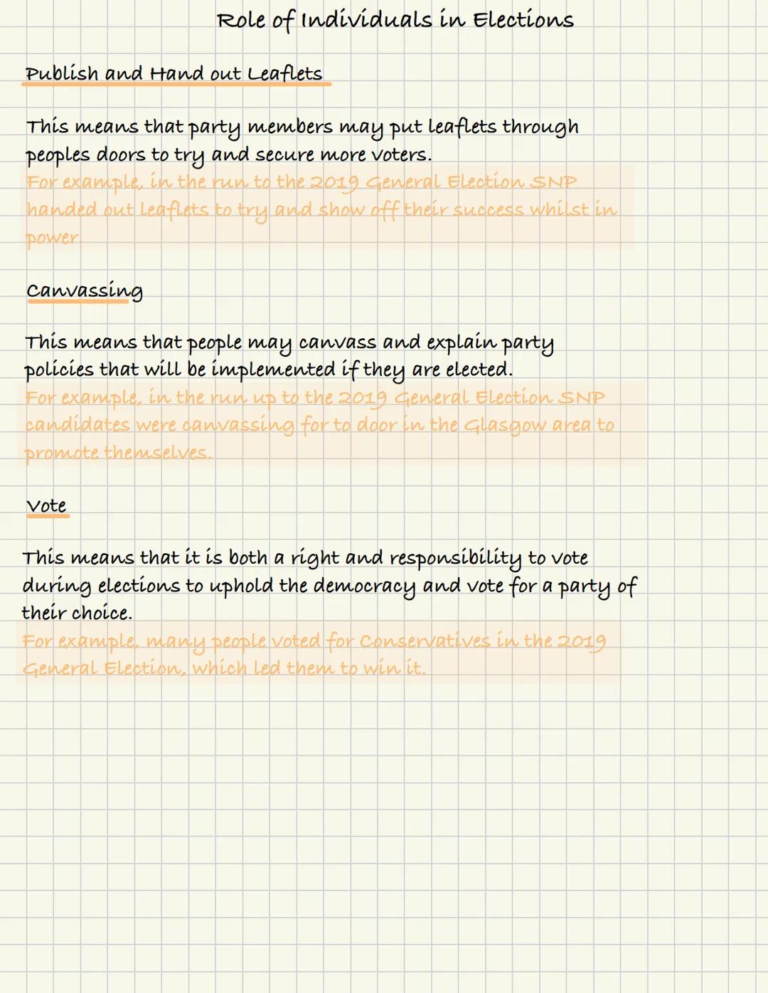 Features of a Democracy
Citizen Rule
This means that in a democracy the government
grants adult citizens the right to elect their
representa