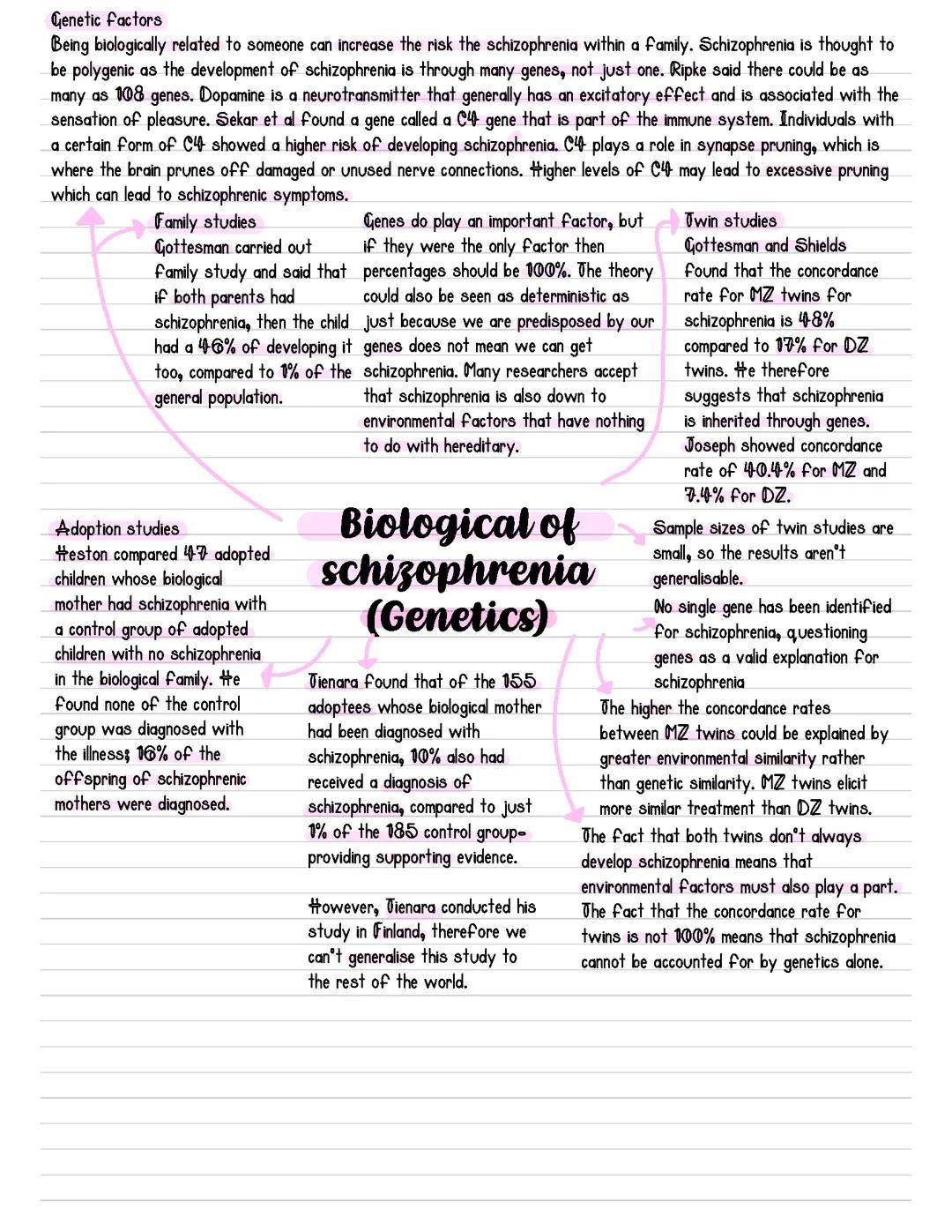 Biological explanations of schizophrenia