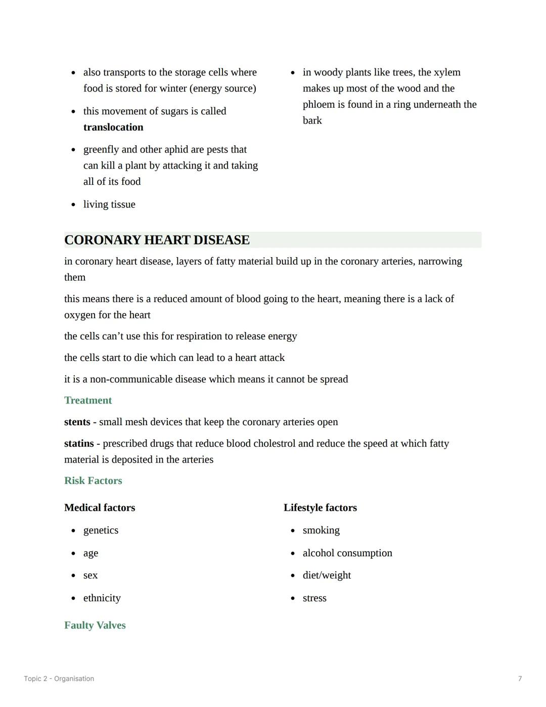 Topic 2 - Organisation
PRINCIPLES OF ORGANISATION
⚫ cells are the basic building blocks of all living organisms
•
a tissue is a group of cel